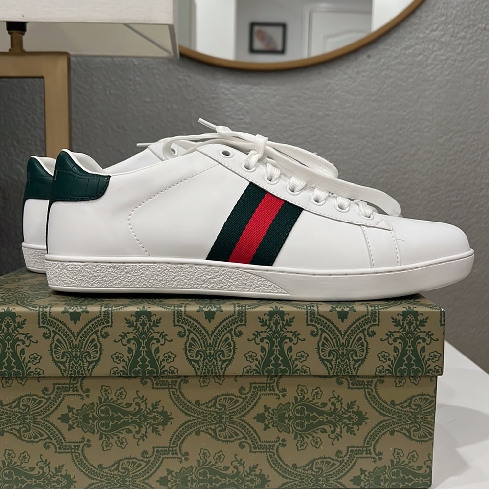 MENS GUCCI ACE SNEAKERS - WHITE - NEW with BOX